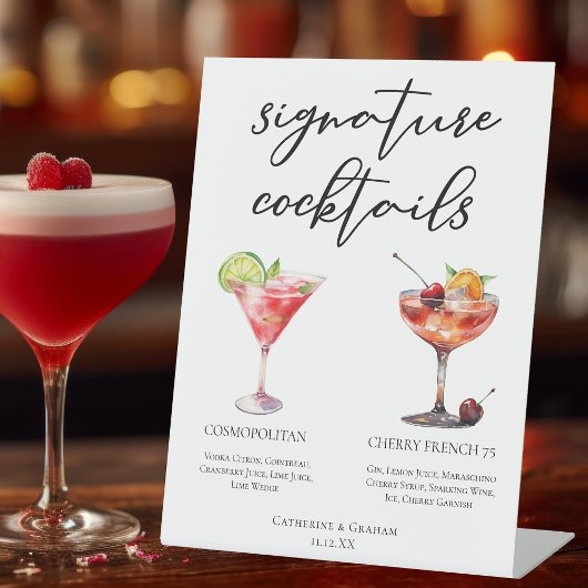 Cosmopolitan Cherry French 75 Cocktails Menu Sockelschild