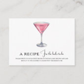 Cosmopolitan cocktail Bridal shower Recipe Begleitkarte (Vorderseite)