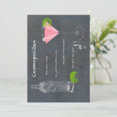 Cosmopolitan Cocktail Rezept Einladung (Stehend Vorderseite)