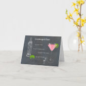 Cosmopolitan Cocktail Rezept Karte (Gelbe Blume)