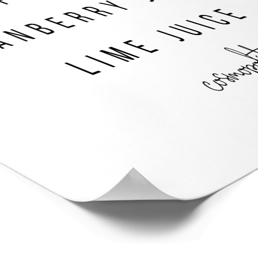 Cosmopolitan Cocktail Rezept Poster (Ecke)