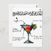 Cosmopolitan Cocktail Rezept Postkarte (Vorne/Hinten)