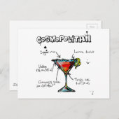 Cosmopolitan Cocktail Rezept Postkarte (Vorne/Hinten)