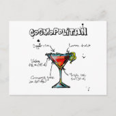 Cosmopolitan Cocktail Rezept Postkarte (Vorderseite)