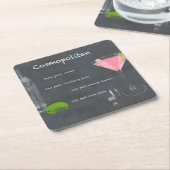 Cosmopolitan Cocktail Rezept Rechteckiger Pappuntersetzer (angewinkelt)