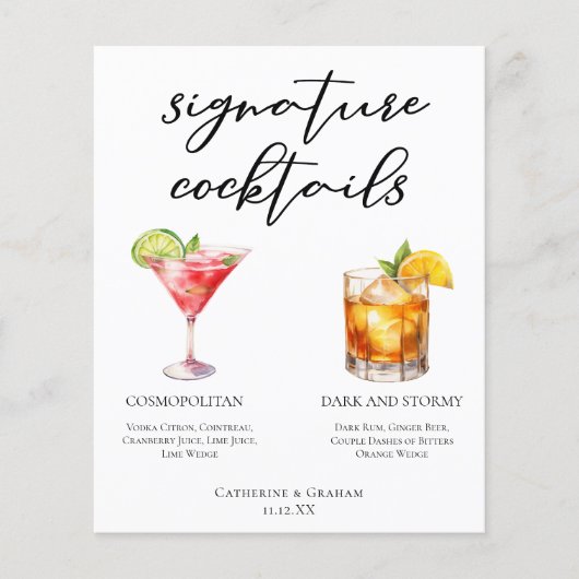 Cosmopolitan Dark Stormy Signature Cocktails Menu (Vorderseite)
