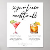Cosmopolitan Dark Stormy Signature Cocktails Menu Poster (Vorne)