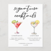 Cosmopolitan Lemon Drop Signature Cocktails Menü (Vorderseite)