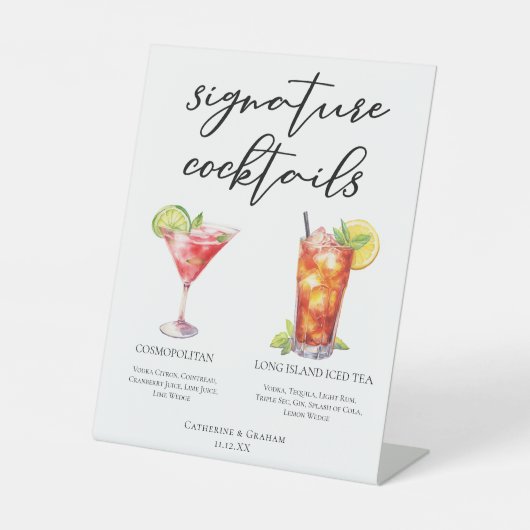 Cosmopolitan Long Island Signature Cocktails Menü Sockelschild (Vorderseite)