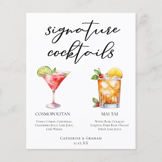 Cosmopolitan Mai Tai Signature Cocktails Menü (Vorderseite)