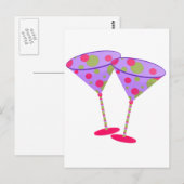 Cosmopolitan Martini Party Time ! Postkarte (Vorne/Hinten)