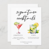 Cosmopolitan Mojito Signature Cocktails Menü (Vorne/Hinten)