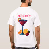 Cosmopolitan T-Shirt – Chic Pink Martini Cocktail (Rückseite)