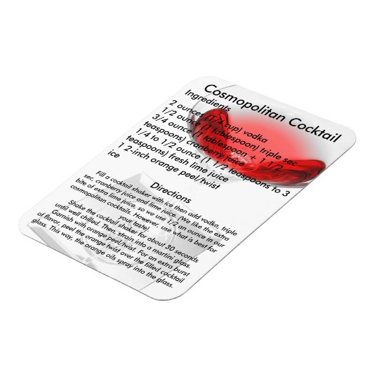 Cosmopoliter Cocktail Drink Rezept Magnet (Linke Seite)