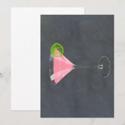 Cosmopoliter Cocktail Einladung (Vorne/Hinten)