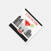 Cosmopoliter Cocktail Napkin, Lounge Thema Serviette (Ecke)