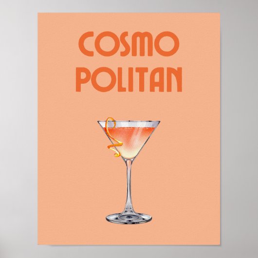 Cosmopoliter Cocktail Orange Retro Drink Poster (Vorne)