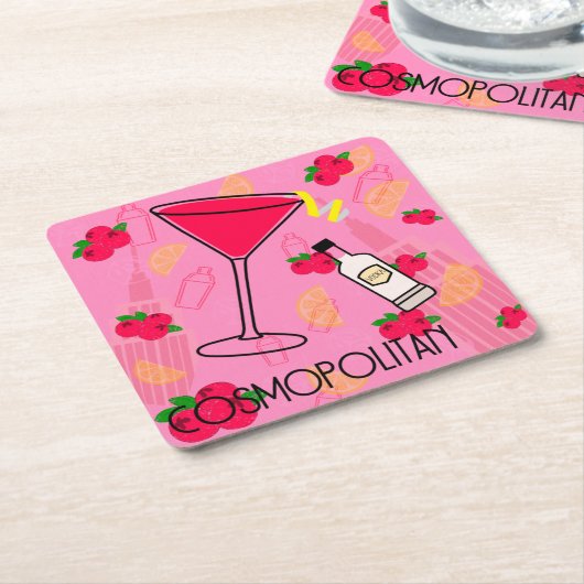 Cosmopoliter Cocktail Rechteckiger Pappuntersetzer (angewinkelt)