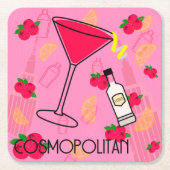 Cosmopoliter Cocktail Rechteckiger Pappuntersetzer (Vorderseite)