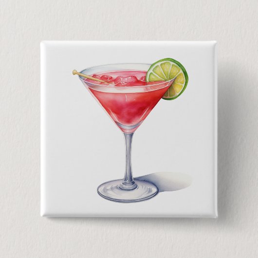 Cosmopolitischer Cocktail Drink Button (Vorderseite)