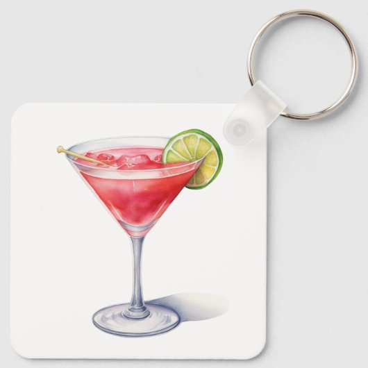 Cosmopolitischer Cocktail Drink Schlüsselanhänger (Rückseite)