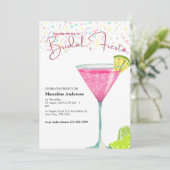 Cosmopolitischer Cocktail Mexican Bridal Fiesta Einladung (Stehend Vorderseite)