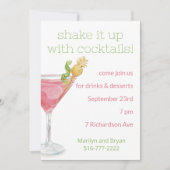 Cosmopolitischer Cocktail Party Einladung (Vorderseite)