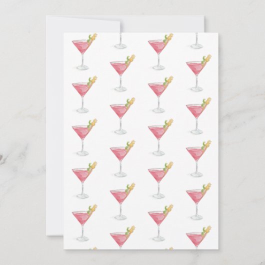 Cosmopolitischer Cocktail Party Einladung (Rückseite)