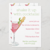 Cosmopolitischer Cocktail Party Einladung (Vorne/Hinten)