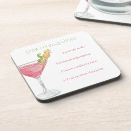 Cosmopolitischer Cocktail Rezept für Wasserfarben Getränkeuntersetzer