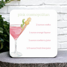 Cosmopolitischer Cocktail Rezept für Wasserfarben