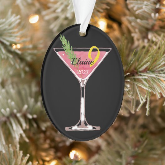 Cosmopolitischer Weihnachtscocktail Personalisiert Ornament (Baum)