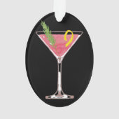 Cosmopolitischer Weihnachtscocktail Personalisiert Ornament (Rückseite)