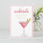 Cosmopolitisches Cocktail-Party Einladung (Stehend Vorderseite)