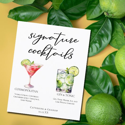 Cosmopolitisches Menü für Gin & Tonspur Cocktails