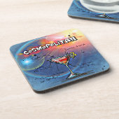 Cosmopolitisches Rezept Bar Blue Getränkeuntersetzer (Linke Seite)