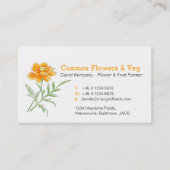 Cosmos aster Bauer / Blume Grower Visitenkarten Visitenkarte (Vorderseite)