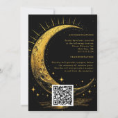 Cosmos Black Dreamy Mystical Moon Night Wedding Einladung (Rückseite)