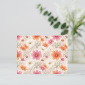 Cosmos Blossoms Pastel Harmony Feiertagspostkarte (Stehend Vorderseite)