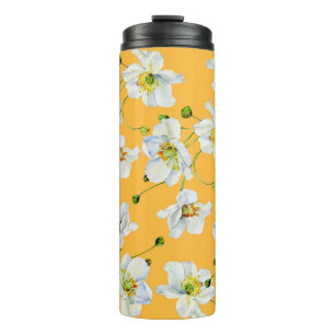 Cosmos Blume Aquarellmuster Thermosbecher
