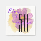 Cosmos-Blume auf Gelbpaint Splash 50 & Fabulous Serviette (Vorderseite)