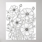 Cosmos Blume Farbenplakat für Erwachsene Poster (Vorne)