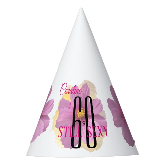 Cosmos Blume Gelber Paint Splash 60 & Still Sexy Partyhütchen (Vorderseite)