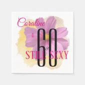 Cosmos Blume Gelber Paint Splash 60 & Still Sexy Serviette (Vorderseite)