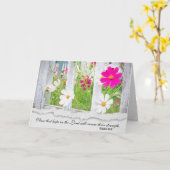 Cosmos-Blume in Zaun-Bibelverse-Karte Karte (Gelbe Blume)