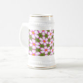 Cosmos-Blume-Muster Bierglas (Vorderseite Links)