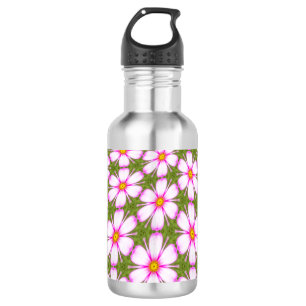 Cosmos-Blume-Muster Edelstahlflasche
