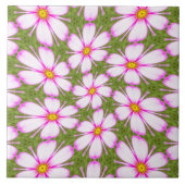 Cosmos-Blume-Muster Fliese (Vorderseite)