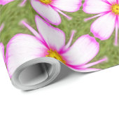 Cosmos-Blume-Muster Geschenkpapier (Rolleneckpunkt)