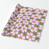 Cosmos-Blume-Muster Geschenkpapier (Ungerollt)